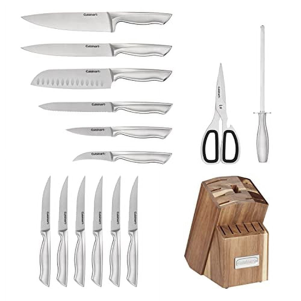 Cuisinart Elite Series German Stainless Steel 15-Piece Knife Block Set with Acacia Wood