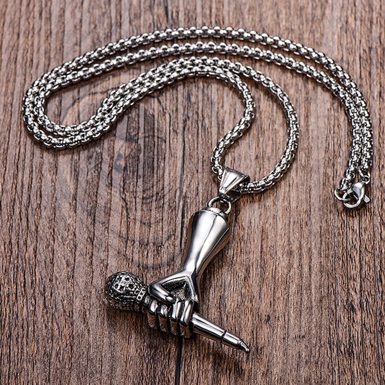 Xing 1PC Titanium Steel Microphone Male Necklace Stylish