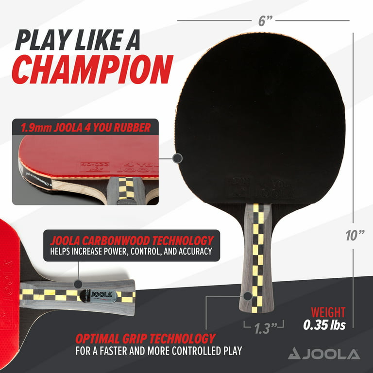 JOOLA Carbon Pro Professional Table Tennis Racket, Red 