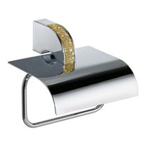 Cecilia toilet paper holder with cover. Swarovski crystals inlaid