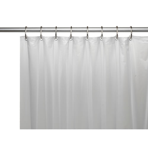 3 Gauge Vinyl Shower Curtain Liner w/ Weighted and Metal