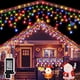 thumbnail image 1 of Luces navideñas de carámbano para exteriores, guirnalda de cortina de voltaje de seguridad de 24V con 144 gotas, 20M, 864 luces LED de hadas, Año Nuevo 2024, 1 of 4