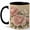 Black, variant on Vintage Peony Flower Coffee Mug, Pink Cream Botanical Floral Illustration Design, 11 oz Ceramic Cup