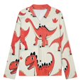 thumbnail image 3 of Cute Red Dinosaur Collection Womens Pyjamas Set Button Up Pyjamas Womens with Long Sleeve Top And Wide Leg Pants V-neck Loungewear Sets, 3 of 9