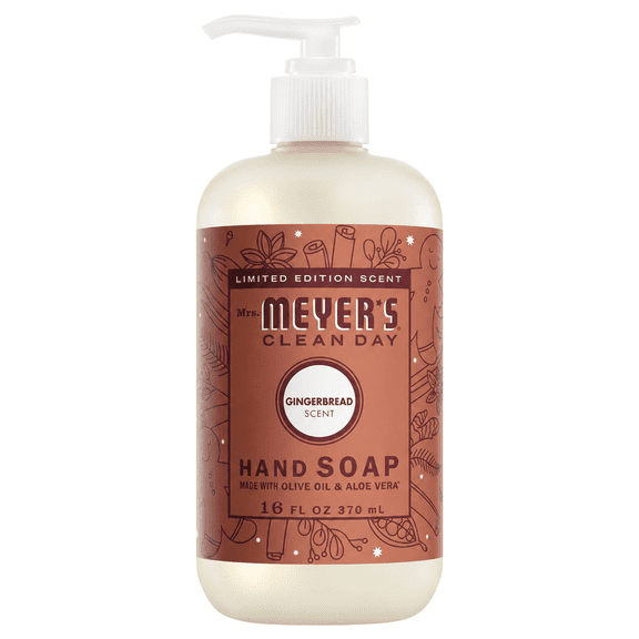Mrs. Meyer's Clean Day Gingerbread Liquid Hand Soap, 16 fl oz Pump Bottle