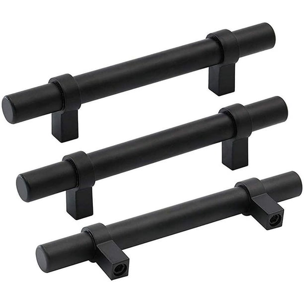 Goldenwarm 10 Pack 3.75inch Hole Centers Black Handle Pull Drawer Pulls