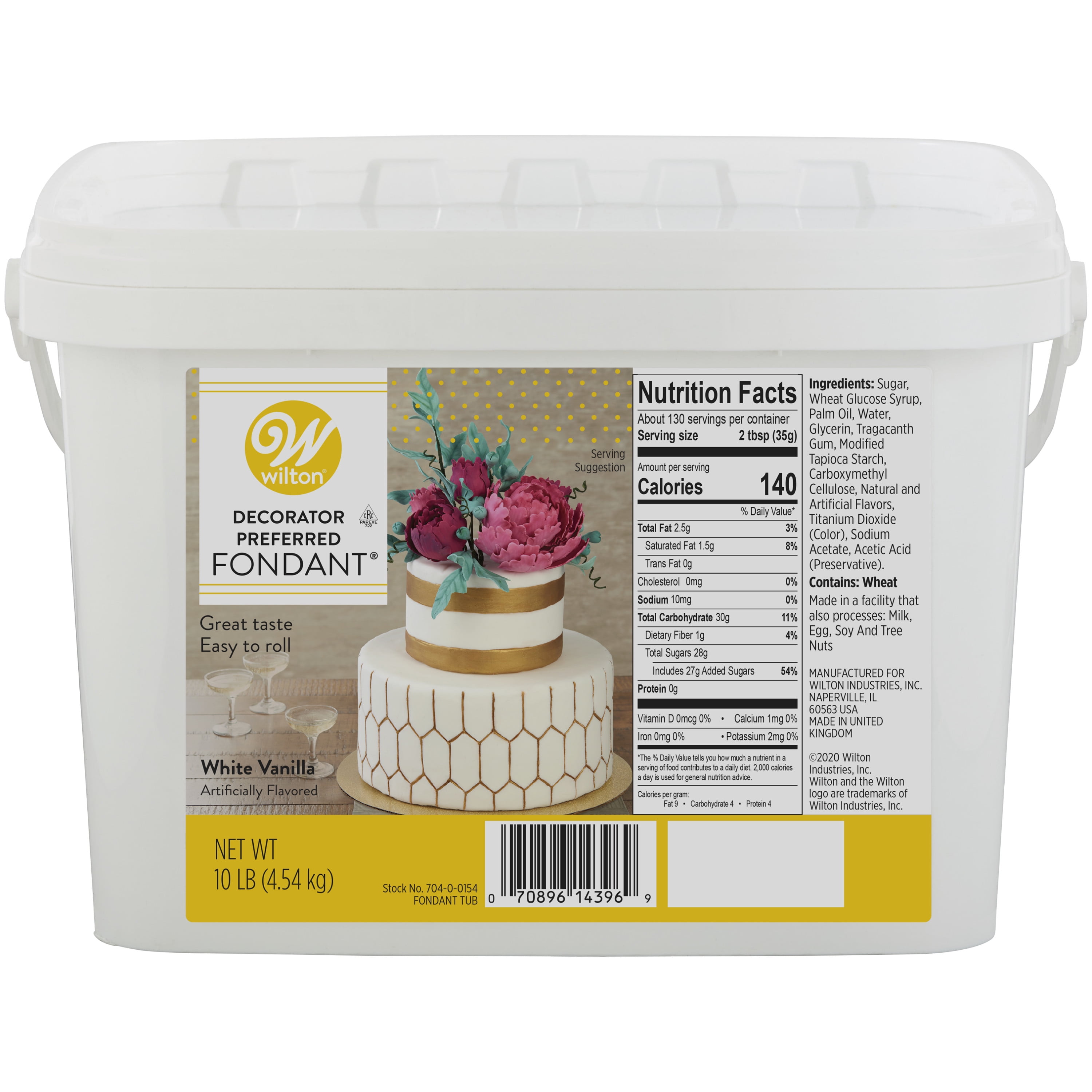 (2 pack) Wilton Decorator Preferred White Vanilla-Flavored Fondant, 10 lb. Tub
