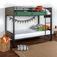thumbnail image 2 of Twin Over Twin Rustic Metal and Wood Bunk Bed in Brown, 2 of 6