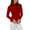thumbnail image 3 of ToBeInStyle Women's Seamless Textured Long Sleeve Turtleneck Blouse, 3 of 5