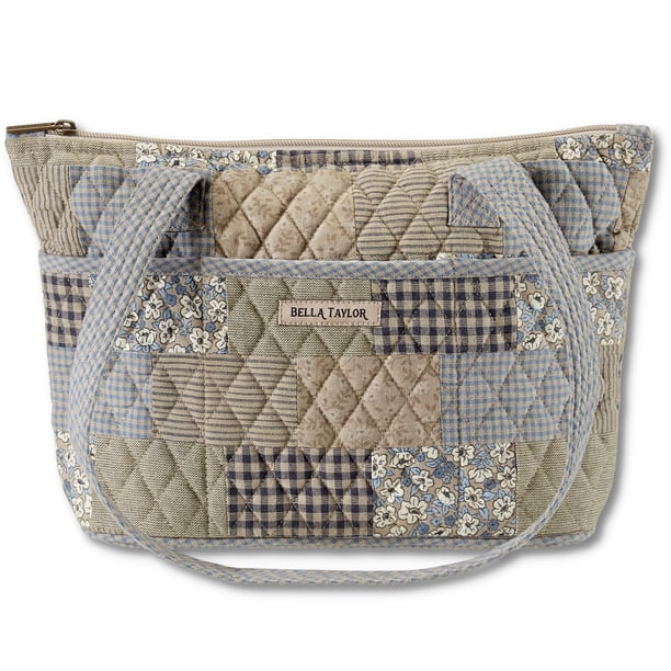 Bolso Bella Taylor, bolso pequeño, caqui, patchwork, algodón