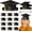 Black Gold, variant on 36 Sets Paper Graduation Hats Class of 2026 Adjustable Graduation Cap Headbands with Elastic String for Students Kindergarten Preschool Graduate Gift Grad Party Decoration Favor Supplies(Green Gold)