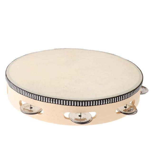 Tambor de Pandereta de Mano con de Metal, Instrumentos Musicales de Percusión, Juguetes para Baile de en La Iglesia (10 Pulgadas) Baoblaze Pandereta para niños de 10 pulgadas