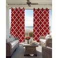 thumbnail image 4 of Quatrefoil Moroccan Pattern Blackout Curtains 45 Inches Long for Bedroom, Geometric Red Backdrop Thermal Insulated Room Darkening Black Out Window Curtain Panels Grommet Drapes for Living Room, 4 of 8