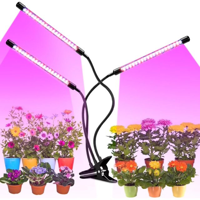 Lumières de Croissance pour Plantes d'Intérieur 84 LED Spectre Complet Lampes de Croissance Auto ON/Off Minuterie 3/9/12 H 3 Modes d'Interrupteur 10 Niveaux de Dimmabilité