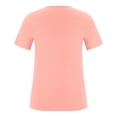 thumbnail image 4 of Blusa informal de manga corta con cuello en V para mujer con encaje sólido informal Fridja  hjk4304, 4 of 5