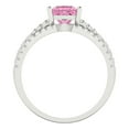 thumbnail image 4 of Clara Pucci 18K White Gold Princess Cut 1Ct Simulated Pink Diamond Engagement Ring + Matching Band - Luxury Box Included, 4 of 7