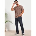 thumbnail image 5 of DARING DIVA Men's Ripped Henley Retro Short Sleeve Button Down T-Shirt L Brown, 5 of 7