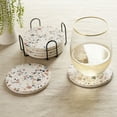 thumbnail image 6 of Twine Terrazzo Stone Coasters for Drinks, Beer, Cup Coasters, Set of 6, 6 of 7