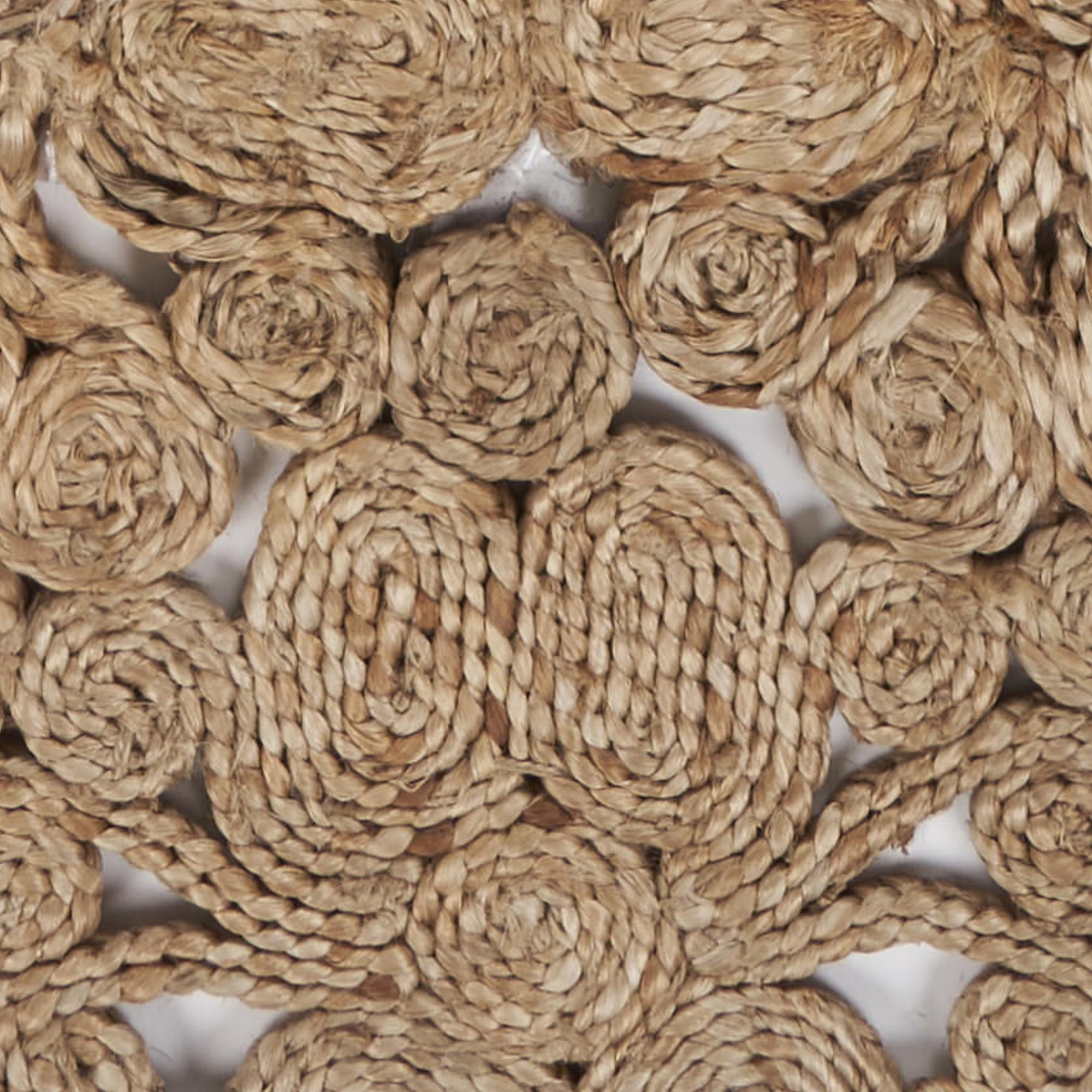 LR Home Hugo Solid Jute Table Runner, Natural 6’8” Length