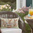 thumbnail image 2 of Easter Bunny Throw Pillow Cover 12x20 Inch Rabbit Flower Basket Outdoor Rustic Farmhouse Spring Decorations Wildflower Decorative Cushion Case for Home Sofa  Living Room Decor, 2 of 7