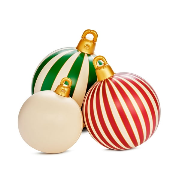 Funboy Inflatable Holiday Ornaments 3-pack, Oversized Indoor & Outdoor Holiday Decorations