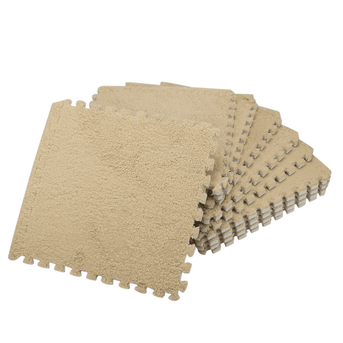 12" x 12" Camel EVA Foam Interlocking Floor Mats Anti-Fatigue, Soft 40 Pieces