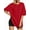 Red, variant on MOYIKO Oversized T Shirts for Women Crewneck Loose Fit Tees Summer Tops