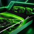 thumbnail image 3 of Erosebridal Glowing Sports Car Zipper Twin Comforter Sets with Fitted Sheet and 2 Pillowcases for Boys Men, Neon Green Honeycomb Print Zipper Bedding Set, Black Reversible, 4pcs, 3 of 7