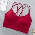 thumbnail image 3 of Penkiiy Sports Bras for Women Cozy Elasticity Bra Without Steel Ring Yoga Bra Quick Dry Underwear Red Bras, 3 of 6
