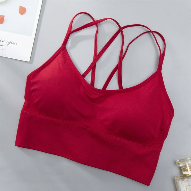 TIMIFIS Red High Impact Sports Bras for Women,Racerback Bra Workout Crop  Tops Longline Yoga Bra Push up Plus Size Valentine'S Day/Mother'S Day Gift