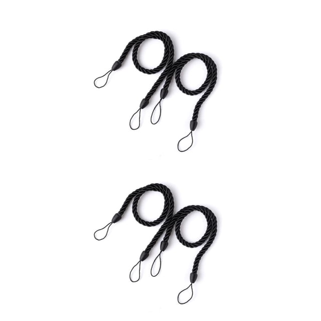 Wosthever 2 piezas de cortina de poliéster de Hotel para el hogar, cortina para sala de estar, cortinas, soporte decorativo, decoración negra Negro 2Conjunto