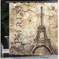 thumbnail image 3 of Ambesonne Paris Shower Curtain, Eiffel Tower on Grunge Wall, 69"Wx84"L, Brown Beige, 3 of 4