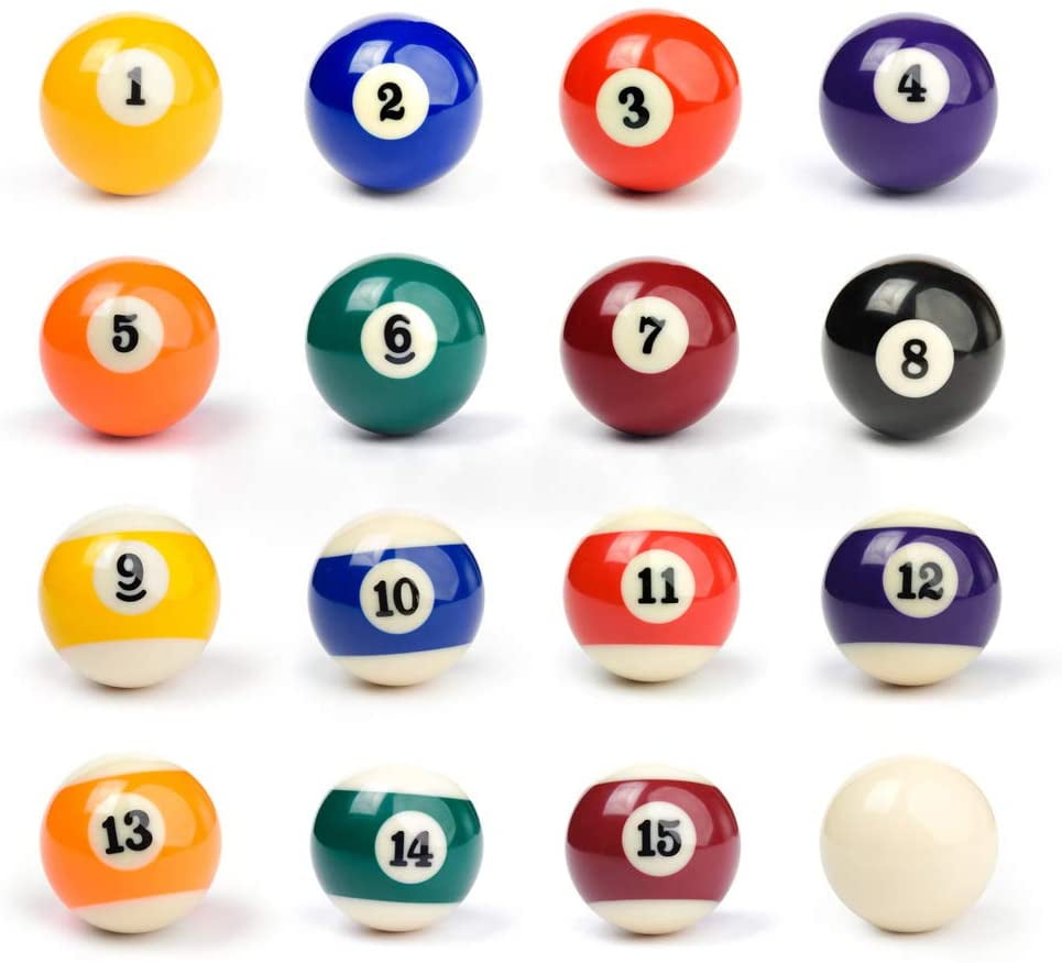 Billiards Pool Table Billiard Ball Standard Size 2-1/4" Full 16 Piece Balls Set 