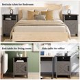 thumbnail image 3 of Small Space Living Farmhouse Nightstand Set of 2, Rustic Wood Side Table with Storage Shelf, End Table for Living Room Bedroom, Adult,Gray, 3 of 10