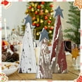 thumbnail image 2 of 3 Pcs Rustic Christmas Tree Wooden Table Decorations Farmhouse Small Christmas Tree Tabletop Centerpieces with Standing Top Star for Home Shelf Mantel Fireplace Table Party Decor, 2 of 6