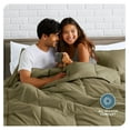 thumbnail image 3 of Comforter Set - Oversized Queen Size - Ultra-Soft - Goose Down Alternative - Premium 1800 Series - All Season Warmth (Oversized Queen, Olive), 3 of 8
