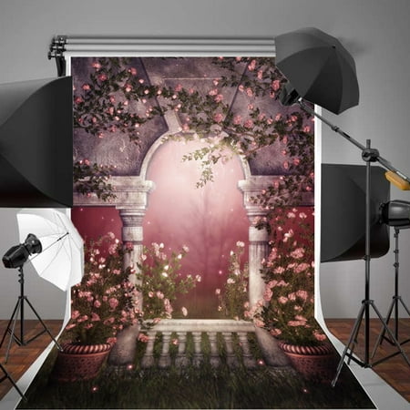 5x7FT Screen Vinyl Fabric Backdrop Photo Studio Photography Background Flowers Romantic Party Wedding Backdrops Photo Studio Props (Best Studio Equipment For A Home Studio)