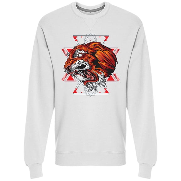 Trendy Tiger On Fire Sweatshirt Men -Image by Shutterstock, Male Medium