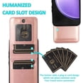 thumbnail image 4 of REQO Phone Case for Samsung Galaxy S23 FE Gaxaly S 23 FE 5G with Tempered Glass Screen Protector Credit Card Holder Wallet Cover Stand Leather Cell Accessories S23FE5G S23FE 23S G5 Women Men Rose Gold, 4 of 7