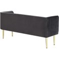 thumbnail image 4 of Pemberly Row Contemporary Grey Velvet Bench with Gold Metal Legs, 4 of 6