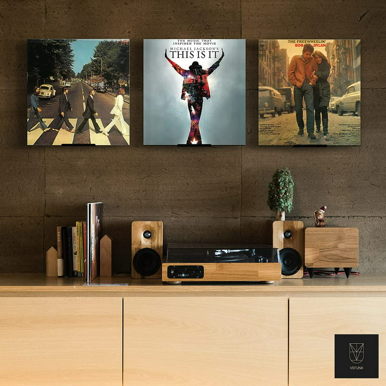 VEFUNK Vinyl Record Holder Wall Mount for Albums - Vinyl Record Shelf Wall  Mount - Set of 6 Record Holder