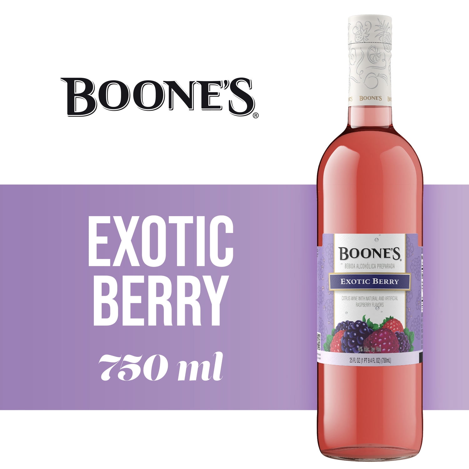Boones Exotic Berry Wine 750ml, 4% ABV