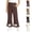 F Beige, variant on Girls Casual Pants Bow Design Flared Leg Style With Side Pockets Comfortable Long Pants Black Size 9-10 Years