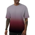 thumbnail image 2 of Summer Shirts for Men Light Gray Short Sleeve Crew Neck Gradient T Shirt S-5XL Men’s Clothes Under $7, 2 of 8
