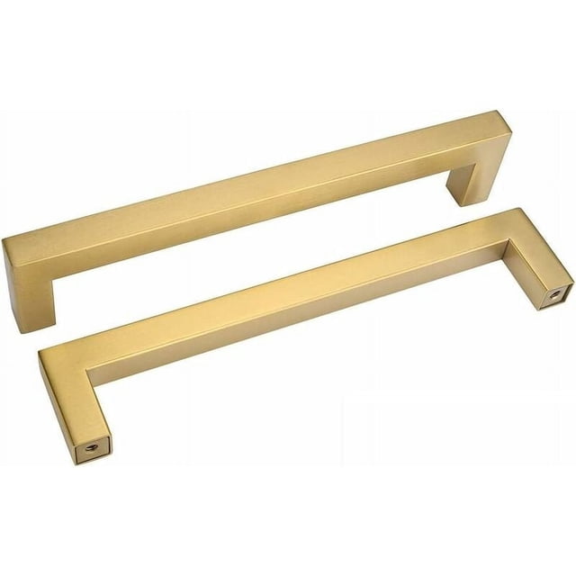 Diseño elegante que se combina con durabilidad con tiradores de gabinete de bronce champán, manijas cuadradas para gabinetes, proceso antioxidante que garantiza longevidad, incluye dos tornillos de