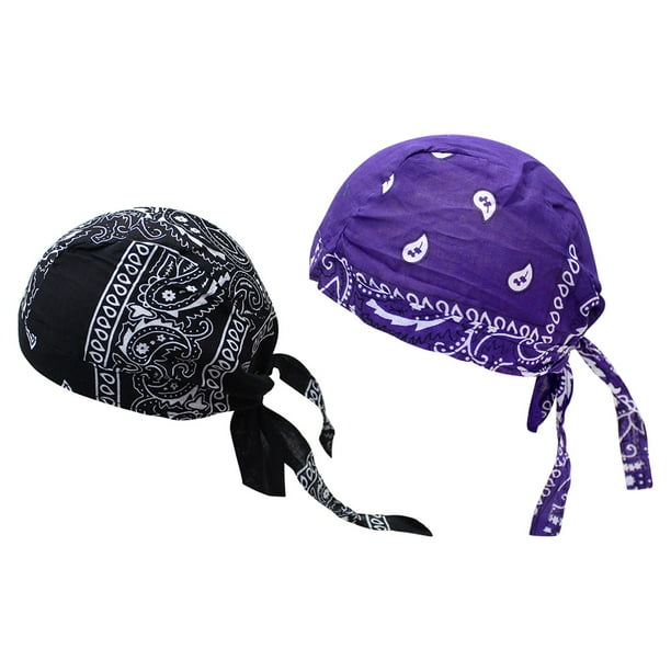 Gorro de bandana BLESIY suave a prueba de secado duradero para mujeres motocicletas ejercicio Púrpura Negro