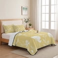 thumbnail image 5 of Quilts Twin Size, Yellow Wildflowers Soft Comforter Bedding Set for Bed, Farmhouse Floral Botanical Leaves Lightweight Quilted Bedspread with Pillow Cover(2 Pieces) for All Season, 68x86 Inch, 5 of 9