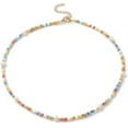 thumbnail image 1 of 1 collar minimalista de perlas y cuentas de vidrio para mujer, gargantilla de cadena, regalo de joyería colorido de 15,94 pulgadas, 1 of 4