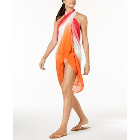 Calvin Klein Womens Ombre Sarong Cover-Up & Scarf (Watermelon, One Size)