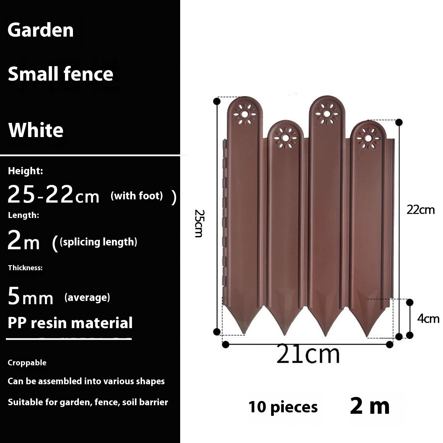 Garden Edging Garden fences,Lawn Garden Fence Edgings 9"X 11" Garden Edging Plastic Landscape Edging with 10Pcs Stakes for The Yard,Lawn Edging,Lawn Garden Flower Beds